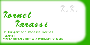 kornel karassi business card